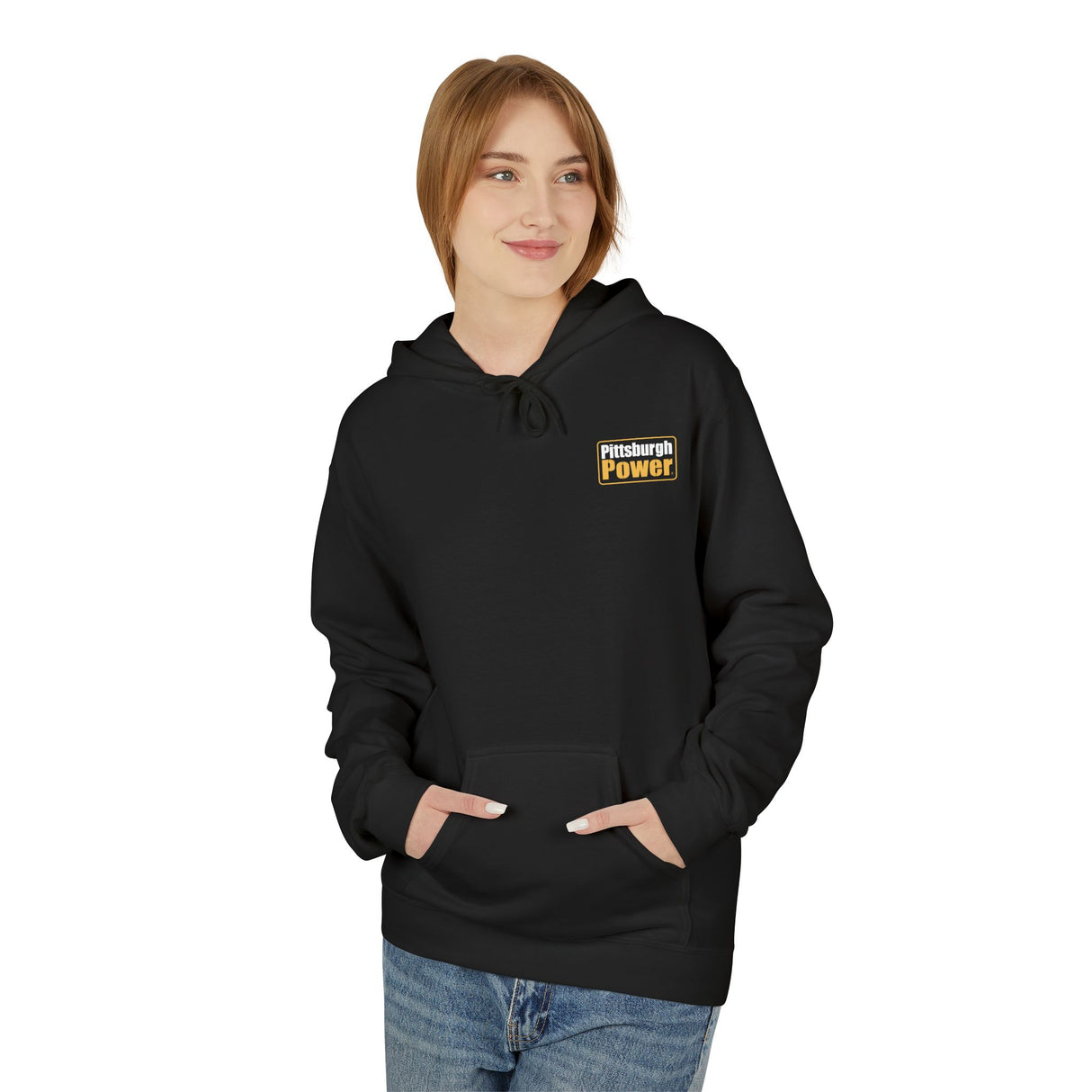 Pittsburgh Power Logo Hoodie — Black Chest & Back Graphic - Pittsburgh Power