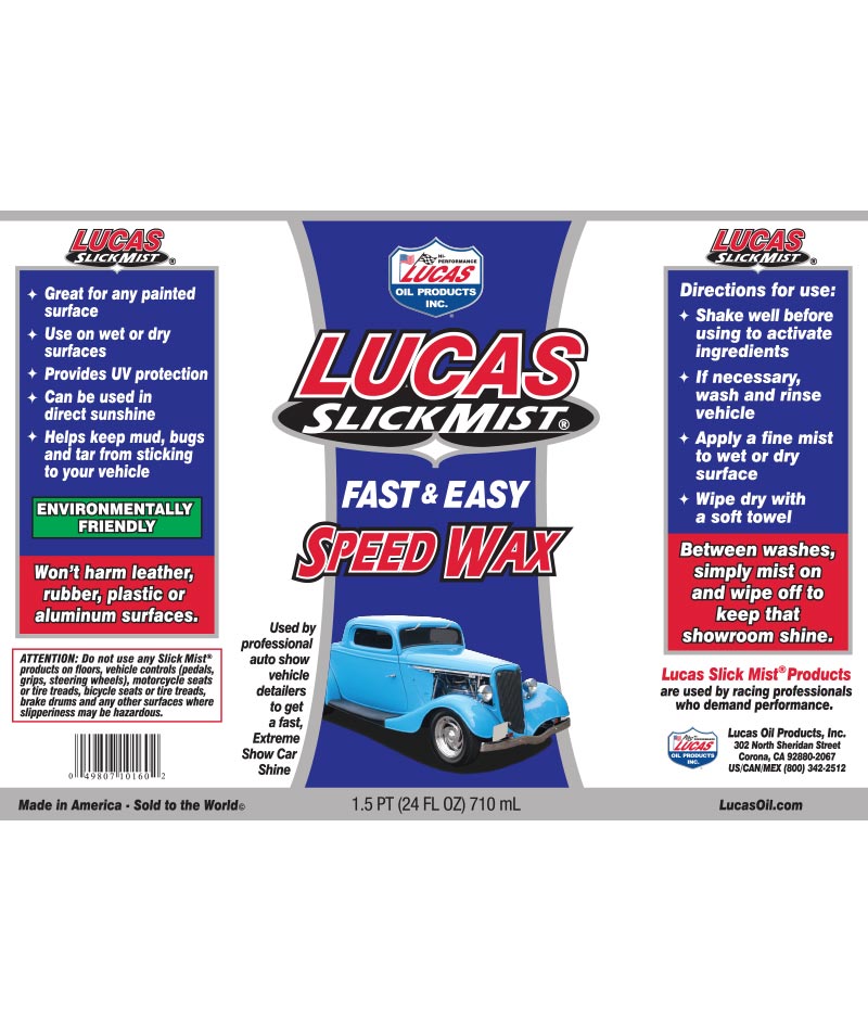Lucas Slick Mist Speed Wax 10160 - Single 24 ounce 
