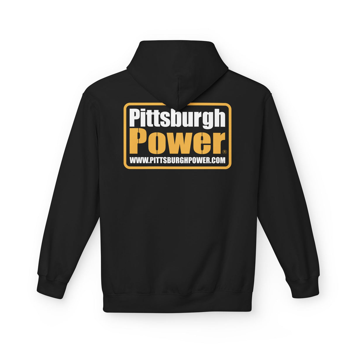 Pittsburgh Power Logo Hoodie — Black Chest & Back Graphic - Pittsburgh Power