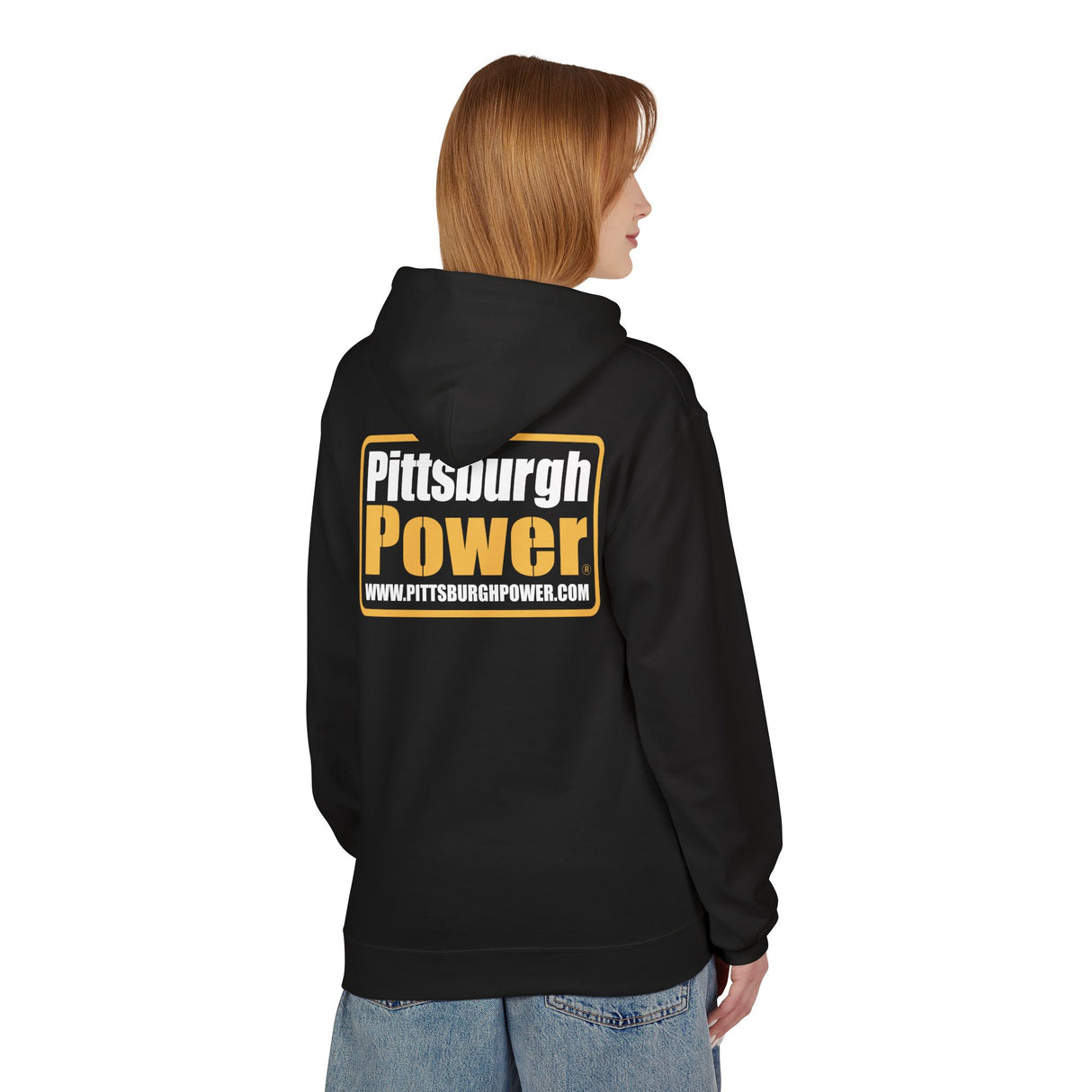 Pittsburgh Power Logo Hoodie — Black Chest & Back Graphic - Pittsburgh Power