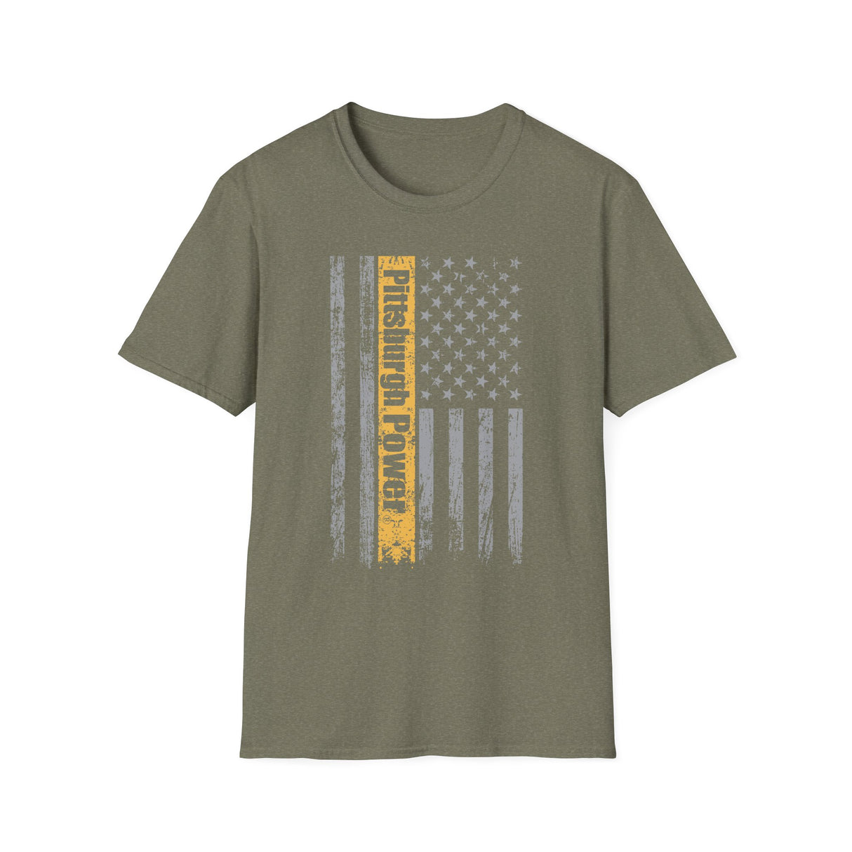 Pittsburgh Power - American Flag - Short Sleeve T-Shirt