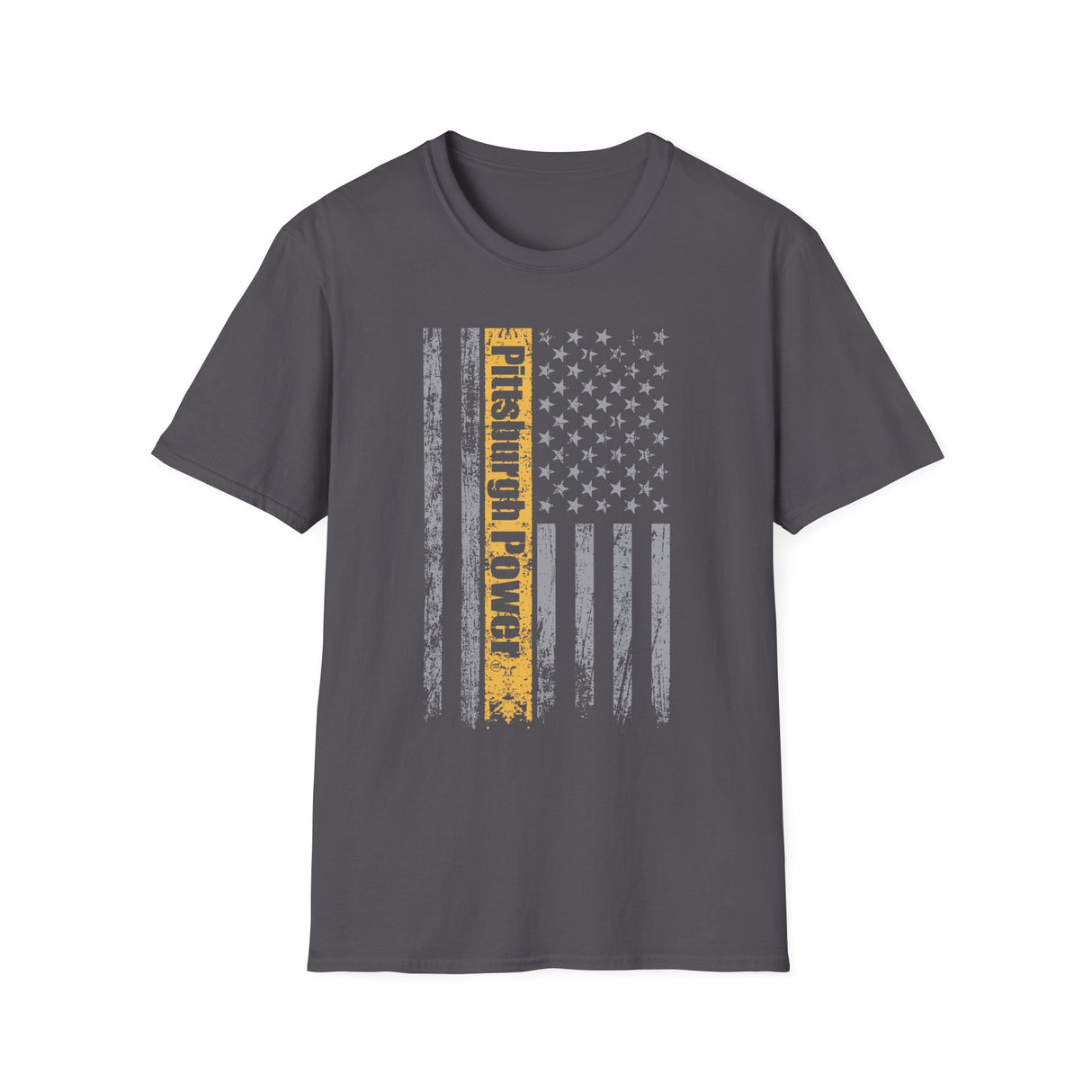 Pittsburgh Power - American Flag - Short Sleeve T-Shirt