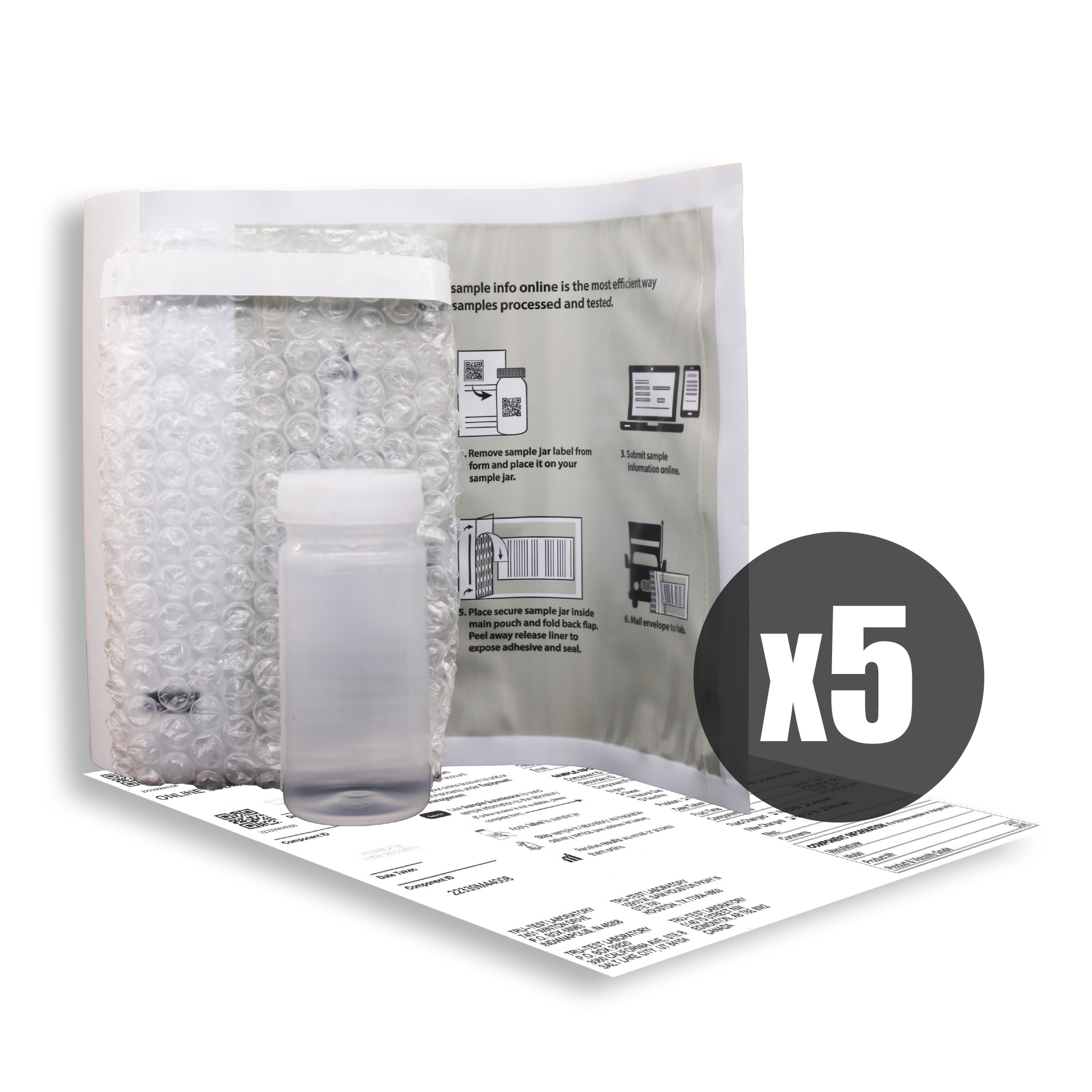 OPS-1 Eco Pur Oil Analysis Sample Kit - U.S.A Mailers- 5 PACK